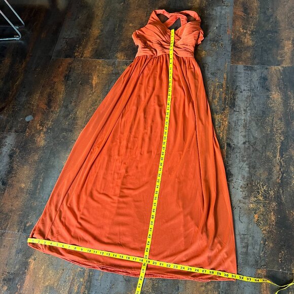 David's Bridal Sleeveless Lined Bridesmaid/Prom Gown, Color: Sienna, Size 0 - Picture 4 of 12